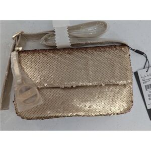 Nicole Miller gold sequin handbag NEW‎
